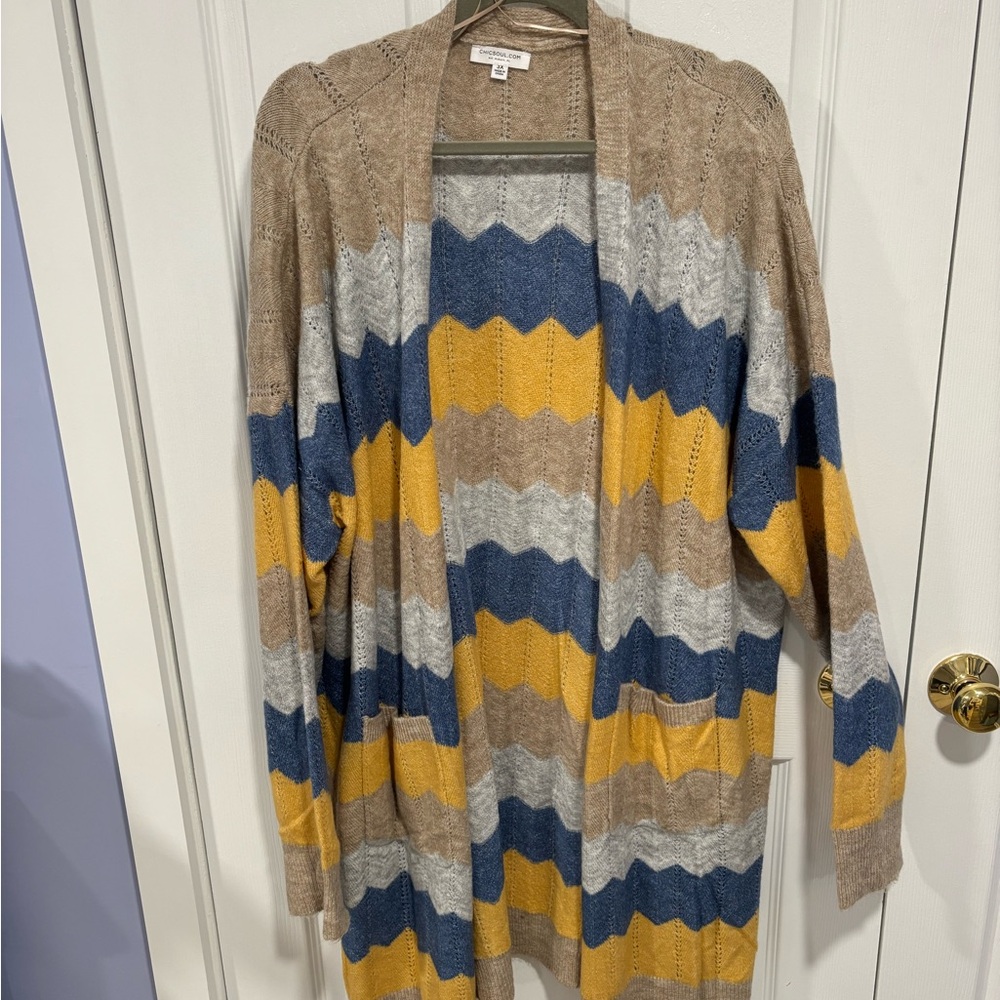 Chic Soul Multicolor Chevron Cardigan